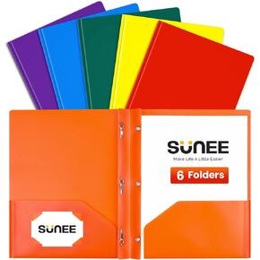 SUNEE 2 Pocket Folders with Prongs (3 Pack, Black) Plastic Folders with Pockets and Prongs Fit Letter Size, Poly Folders with Pockets for School Office Home Business