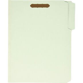 Pendaflex Pressboard Fastener Folders, 2 Fasteners, Letter Size, Light Green, 1" Expansion, 1/3-Cut in Left, Right, Center Positions, 25 Per Box (17178EE)