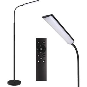 مصباح أرضي LED من Dimunt، مصابيح أرضية ساطعة 15 وات لغرفة المعيشة مع مؤقت 1H، ألوان قابلة للتعديل 3000K-6000K ومصباح قائم مع جهاز تحكم عن بعد ومصابيح أرضية للقراءة تعمل باللمس