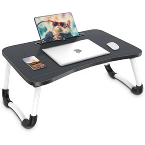 Zapuno Laptop Lap Desk, Foldable Laptop Tray with 4 USB Ports Storage Drawer and Cup Holder, Desk Stand for Bed Lap Tray Portable Standing Table for Bed Couch Floor