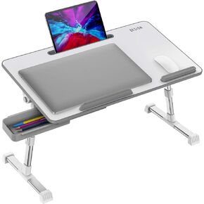 Besign LT06 Pro Adjustable Laptop Table [Large Size], Portable Standing Bed Desk, Foldable Sofa Breakfast Tray, Notebook Computer Stand for Reading and Writing, Black in Kuwait