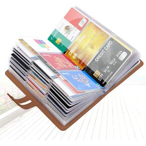 Padike RFID Credit Card Holder Business Card Organizer , with 96 Card Slots Credit Card Protector for Managing Your Different Cards to Prevent Loss or Damage (Black)