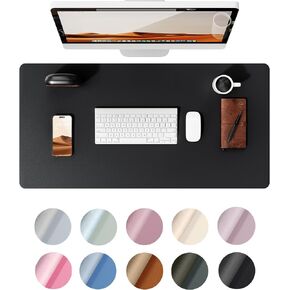 YSAGi Leather Desk Pad Protector, Office Desk Mat, Large Mouse Pad, Non-Slip PU Leather Desk Blotter, Laptop Desk Pad, Waterproof Desk Writing Pad for Office and Home (Grayish Lavender, 23.6" x 13.8")