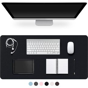 Leather Desk Pad Protector,Non-Slip Desk Pad,on-Slip PU Leather Large Mouse Pad,Easy Clean Desk Protecor Mat,Writing Pad for Office Work/Home/Decor(Black, 23.6" x 13.7")