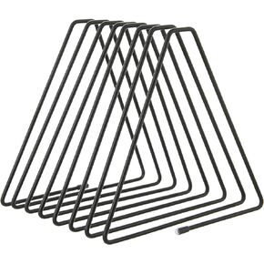 Y YOMA 1 Pack Black File Folder Racks Triangle Magazine Holder Metal File Organizer for Desk Decorative File Sorter Display Rack for Office Home, 7 Compartments