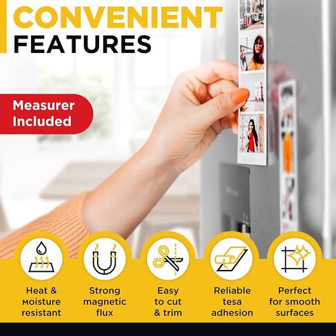 Flexible Magnetic Tape - 1/2 Inch x 10 Feet Magnetic Strip with Strong Self Adhesive - Ideal Magnetic Roll Tape for DIY and Craft Projects - Sticky Magnets for Refrigerator and Dry Erase Board in Kuwait