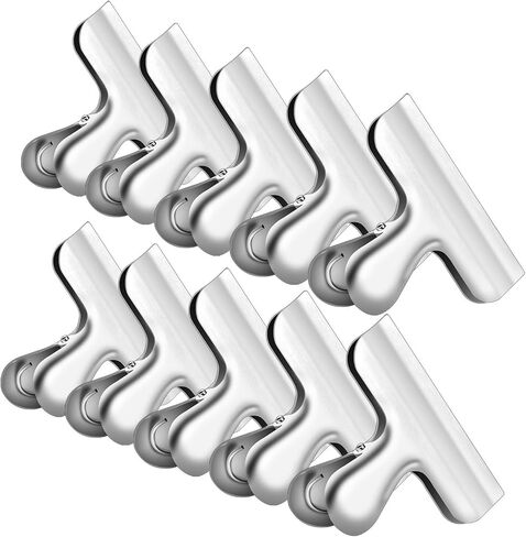 10PCS Wide Metal Chip Clips 3 Inch, Snack Food Bag Sealing Clips, Stainless Steel Paper Clamps Heavy Duty for Kitchen Food Packages and Office in Saudi Arabia