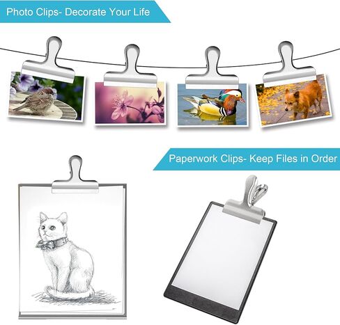 10PCS Wide Metal Chip Clips 3 Inch, Snack Food Bag Sealing Clips, Stainless Steel Paper Clamps Heavy Duty for Kitchen Food Packages and Office in Saudi Arabia