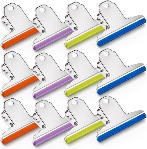 10PCS Wide Metal Chip Clips 3 Inch, Snack Food Bag Sealing Clips, Stainless Steel Paper Clamps Heavy Duty for Kitchen Food Packages and Office in Saudi Arabia