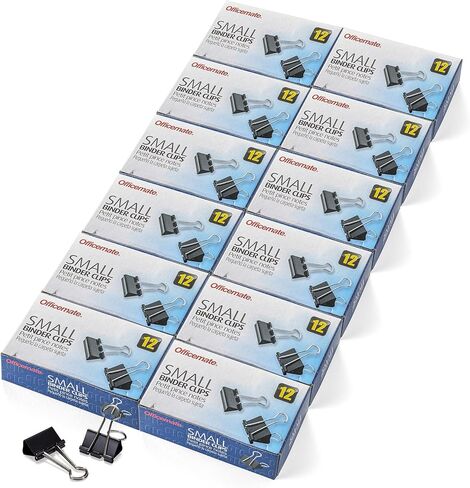Officemate Small Binder Clips, Black, 12 Boxes of 1 Dozen Each (144 Total) (99020) in Kuwait