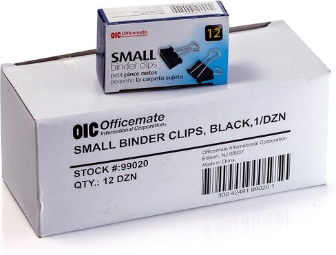 Officemate Small Binder Clips, Black, 12 Boxes of 1 Dozen Each (144 Total) (99020) in Kuwait