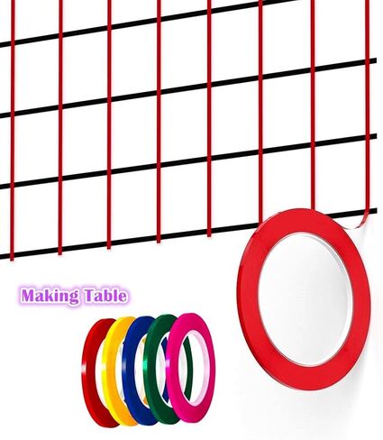 Graphic Chart Tape,Self-Adhesive Gridding Marking Art Whiteboard Tape(3mm Width,12pcs with 6 Colors) in Saudi Arabia