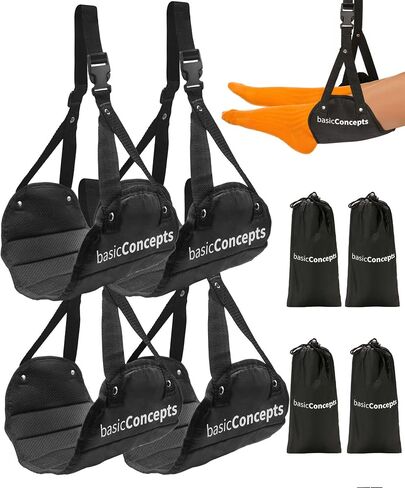 Airplane Footrest (4 Pack), Perfect Foot Hammock Airplane or Office Footrest to Relax Your Feet - Airplane Foot Hammock for Airplane Travel Accessories, Plane Footrest, Airplane Essentials in Saudi Arabia