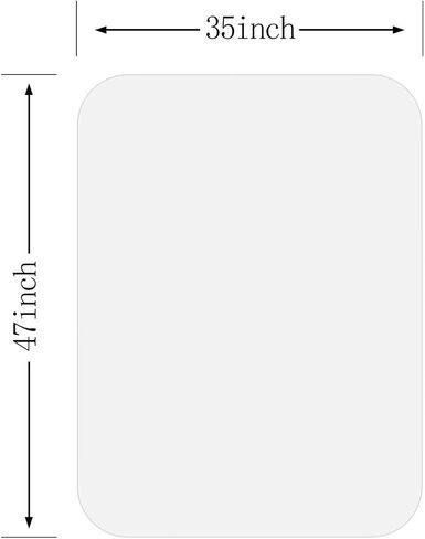 [Upgraded Version] Crystal Clear 1/5" Thick 47" x 35" Heavy Duty Hard Chair Mat, Can be Used on Carpet or Hard Floor in Kuwait