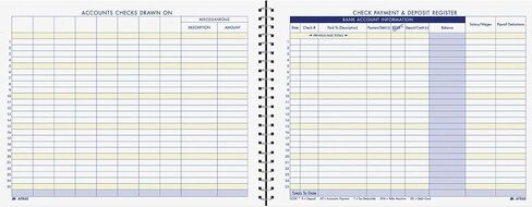 Adams Check Payment and Deposit Register, 8-1/2" x 11", 44 Pages, White & Bookkeeping Record Book, Monthly Format, White, 8.5 x 11 inches in Saudi Arabia