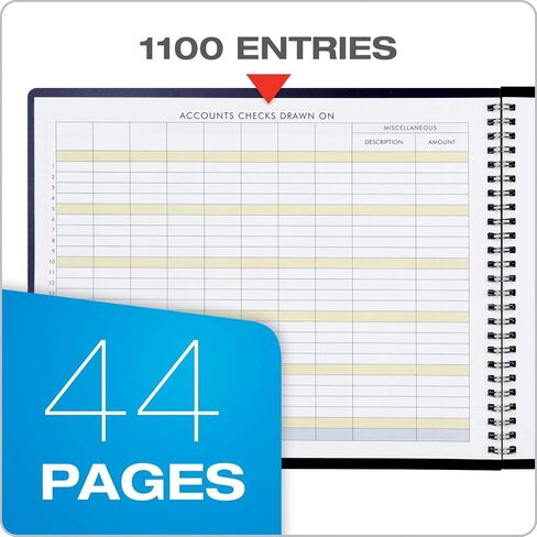 Adams Check Payment and Deposit Register, 8-1/2" x 11", 44 Pages, White & Bookkeeping Record Book, Monthly Format, White, 8.5 x 11 inches in Saudi Arabia