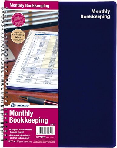 Adams Check Payment and Deposit Register, 8-1/2" x 11", 44 Pages, White & Bookkeeping Record Book, Monthly Format, White, 8.5 x 11 inches in Saudi Arabia