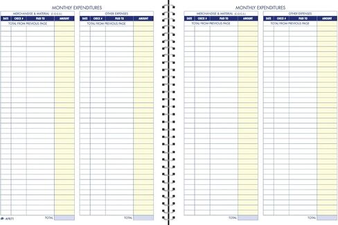 Adams Check Payment and Deposit Register, 8-1/2" x 11", 44 Pages, White & Bookkeeping Record Book, Monthly Format, White, 8.5 x 11 inches in Saudi Arabia