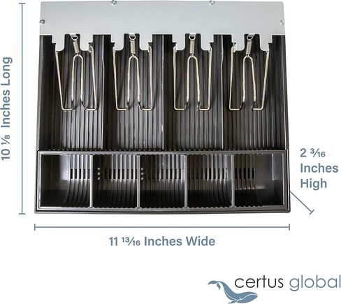 Certus Global Cash Drawer Insert Tray 4 Bills/5 Coins- 11.81" x 10.13" x 2.19" in Kuwait