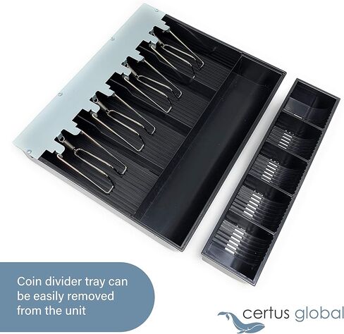 Certus Global Cash Drawer Insert Tray 4 Bills/5 Coins- 11.81" x 10.13" x 2.19" in Kuwait