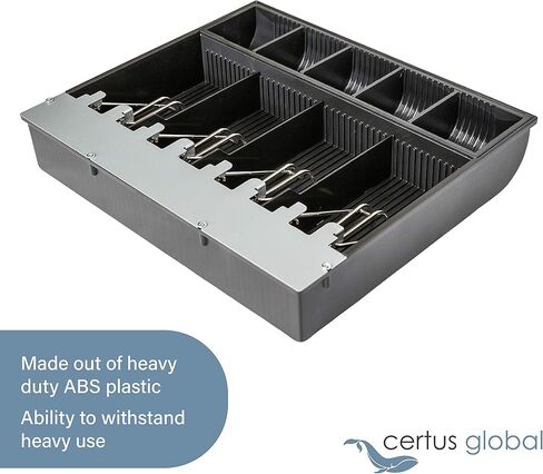 Certus Global Cash Drawer Insert Tray 4 Bills/5 Coins- 11.81" x 10.13" x 2.19" in Kuwait