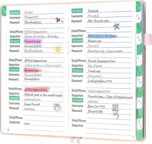 UpUDo Password Book with Tabs, Hardcover Internet Password Keeper and Telephone Address Organizer for Record Contacts-140 Pages- 5.8 * 8.3 inch Journal for Home or Office in Kuwait