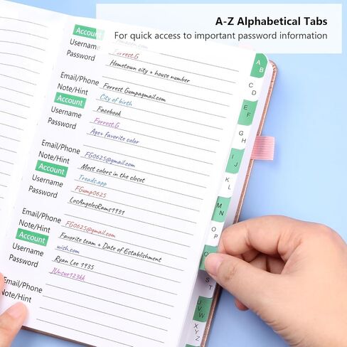 UpUDo Password Book with Tabs, Hardcover Internet Password Keeper and Telephone Address Organizer for Record Contacts-140 Pages- 5.8 * 8.3 inch Journal for Home or Office in Kuwait
