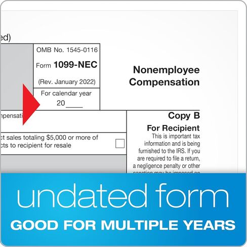 Adams 1099 NEC 3 Up Forms 2022, Tax Forms Kit for 30 Recipients, 5 Part NEC Tax Form Sets with Self Seal 1099 Envelopes and 3 1096 (TXA22905NEC-22) in Saudi Arabia