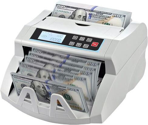 Money Counter Machine Count Value for US Dollar only,UV/MG/MT/IR/DD Detection Bill Counter,Add+Batch/Add+Value Modes Money Counting Machine, Cash Counter with LCD Display in Kuwait