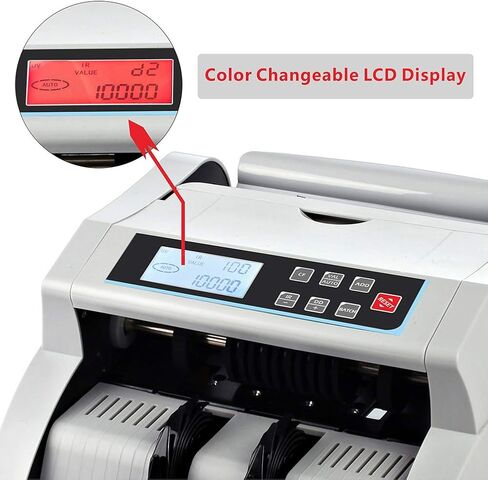 Money Counter Machine Count Value for US Dollar only,UV/MG/MT/IR/DD Detection Bill Counter,Add+Batch/Add+Value Modes Money Counting Machine, Cash Counter with LCD Display in Kuwait