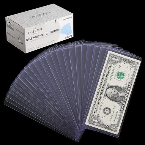 15PCS Banknotes Top-Insert Holders - Currency PVC Transparent Bill Money Top-Load Sleeves Display Holder for Regular Bills Protector Storage Cases Collectors PN03L15 in Saudi Arabia