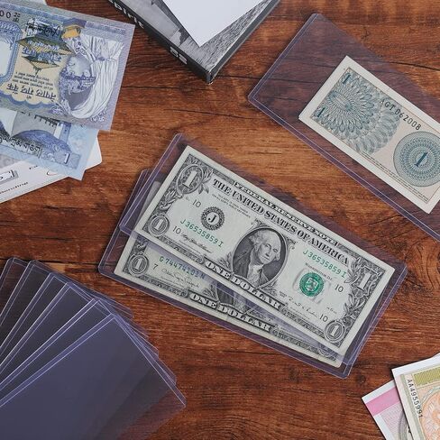 15PCS Banknotes Top-Insert Holders - Currency PVC Transparent Bill Money Top-Load Sleeves Display Holder for Regular Bills Protector Storage Cases Collectors PN03L15 in Saudi Arabia