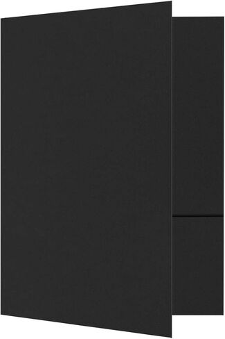 LUXPaper 9" x 12" Presentation Folders | Two Pocket | Black Linen | 100lb. Cover | 50 Qty in Saudi Arabia