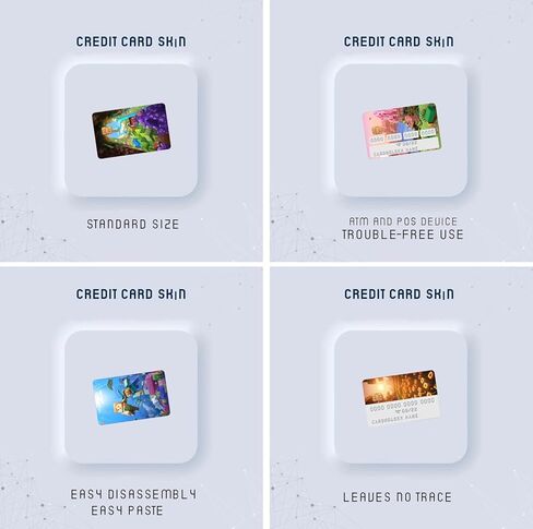 ملصق بطاقة مارسيليا (4 قطع) غطاء بطاقة مارسيليا برؤوس مربعة - ملصق فينيل للنقل، بطاقة المفتاح، بطاقة الخصم، غلاف بطاقة الائتمان - تغطية شخصية - نحيف للغاية in Kuwait