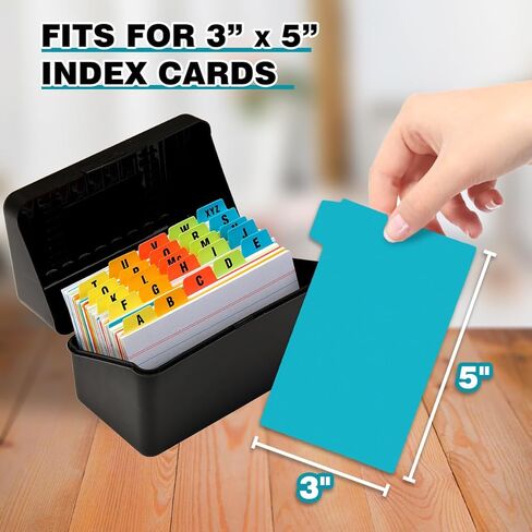 فواصل بطاقات مؤشر Chell Poly 3x5، دليل بطاقات مؤشر ثقيل الوزن من A-Z لبطاقات الفلاش وبطاقات الوصفات، مع ملصقات أبجدية/فارغة، حزمة من 25 in Kuwait