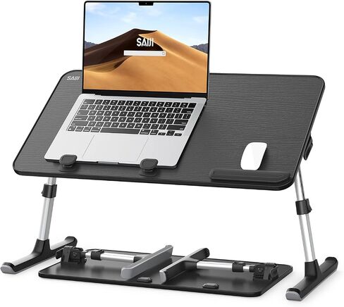 Laptop Desk for Bed, SAIJI Height & Angle Adjustable Laptop Stand for Bed, Lap Desk Bed Tray Table, Light Weight Foldable Portable Laptop table for Couch Sofa Chair Floor Desk for Adults, Kids (Black) in Saudi Arabia