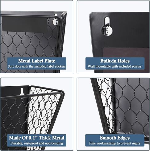 Magnetic File Holder 2 Pack Large Capacity File Folder Organizer No Drilling Installation Hanging Magazine Rack for Office File Cabinet, Refrigerator, Whiteboard, Kitchen in Saudi Arabia