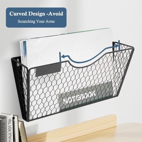 Magnetic File Holder 2 Pack Large Capacity File Folder Organizer No Drilling Installation Hanging Magazine Rack for Office File Cabinet, Refrigerator, Whiteboard, Kitchen in Saudi Arabia