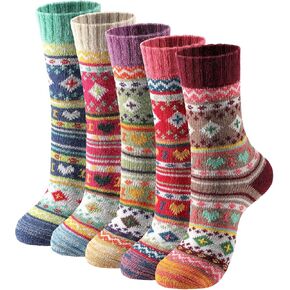 Premillow Wool Socks - Wool Socks for Women, Warm Women Socks Winter, Thick Knit Winter Socks Cozy Crew Socks Gifts for Women