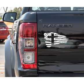 – American Flag and Christian Cross Sticker – Vinyl Sticker for Car, Truck, and Van – Indoor and Outdoor Use for Wall – Waterproof Decal for Laptop and Watercooler – VC 451 (White)