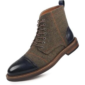 RITIZRN Men's Fashion Dress Boots Oxford Leather Boots Business Casual Comfortable Classic Men's Lace Up Boots