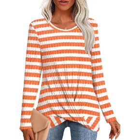 قمصان تونيك شتوية للسيدات من HOTGIFT بأكمام طويلة ورقبة مستديرة، قمصان كاجوال مريحة، بلوزة خفيفة الوزن in Kuwait