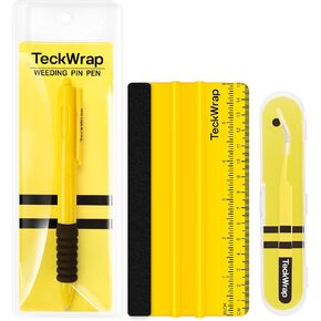 TECKWRAP Scraper Crafting Tool Set - 3 PCS Vinyl Scraper Tool Include Vinyl pin Pen, Tweezers and Vinyl Squeegee for Vinyl Iron-on Projects