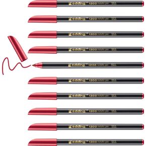 edding 1200 metallic colour pen - multi-coloured - 6 pens - round nib 1-3 mm - glitter metallic markers for writing,drawing and sketching-for guests books,card making,DIY photo albums and scrapbooking