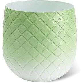 Y YOMA 1 Pack Pen Holder for Desk Cute Plastic Pencil Cup Pen Container Square Organizer Modern Aesthetic Design Desktop Storage Solution for Pens, Pencils, Marker, Makeup Brush, Gradient Green