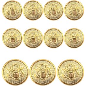 KENDANY 11 Pieces Metal Blazer Button Set - Eagle Badge - for Blazer, Suits, Sport Coat, Uniform, Jacket (Gold 18mm 23mm