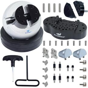 CTISMICE 5 Inch Ball Vise, Engraving Block Setting Tool with 2pcs Jaw, 32pcs Pin Plates Attachment, Pro-Ring Clamps for Jewelry Making, Small-Scale Engraving, 360° Rotation Jewelers Standard Ball Vice