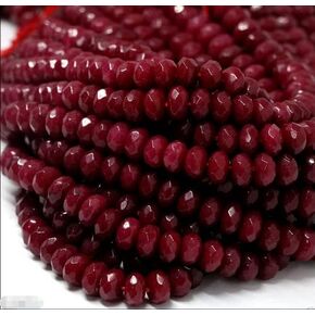 AAA 2x4mm Natural Faceted Brazil Red Ruby Gemstone Rondelle Loose Beads 15"