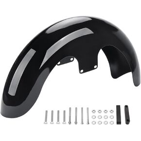 23" Wheel Wrap Front Fender for Harley Touring Electra Glide Road Glide Road King Street Glide Motorcycle Mudguard Gloss Black Steel