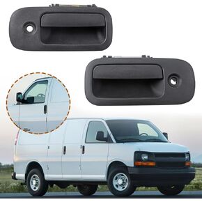 Exterior Door Handle Set, Front Driver & Passenger Side Compatible with Chevy GMC Vehicle Express Savana 1500 2500 3500 Van 1996-2009, Replace# 79320 79321 10359093 (2PCS)